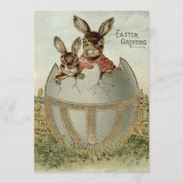 Invitación Granja de huevos de colores de conejito de Pascua
