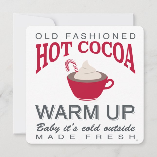 Invitación granja de vacaciones de cacao caliente (Anverso)