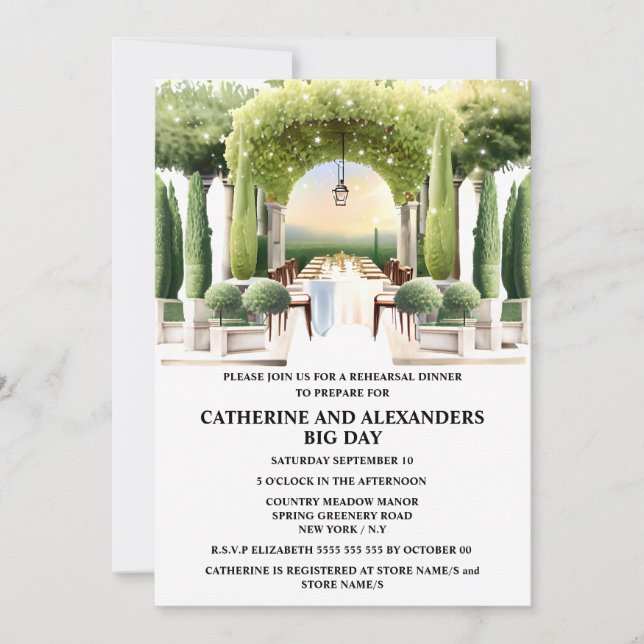 Invitación Granja de vinos Terraza toscana al aire libre (Anverso)
