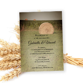 Invitación Granja Hay Bales Boda en el País