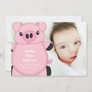Invitación Granja Pig Baby Shower