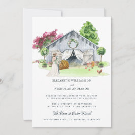Invitación Granja rural rústica | Elegante Boda de granero