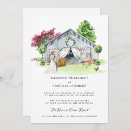 Invitación Granja rural rústica | Elegante Boda de granero