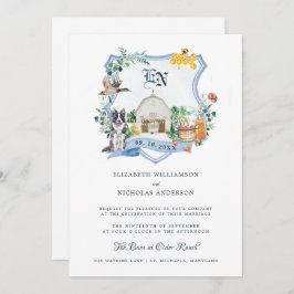 Invitación Granja rural rústica | Escudo Boda Barn