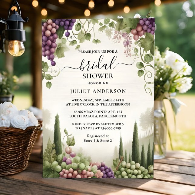 Invitación Granja rural Semilla de madera marfil viña Ducha n (Subido por el creador)