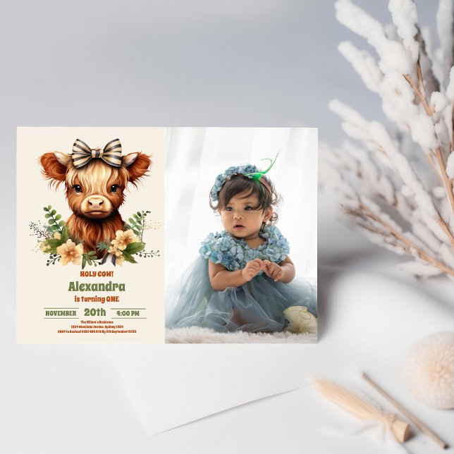 Invitación Granja Santo Vaca Highland Primera foto de cumplea (Subido por el creador)