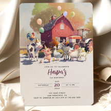 Granja Tractor Fiesta de Cumpleaños Animales Barn