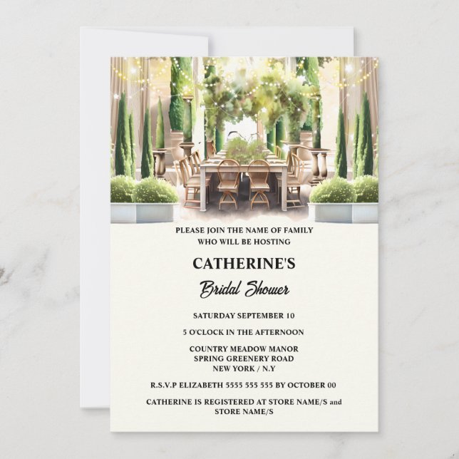 Invitación Granja vitícola moda de hilos de cena finos (Anverso)
