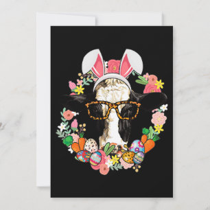 Invitación Granjero de vacas fritas feliz granjero de pascua