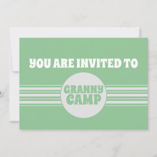 Invitación Granny Camp Retro Green Striping
