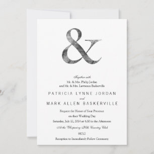 Invitación Grano mediano de caslón negro y negro
