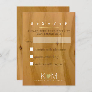 Invitación granos de madera rústica boda-fiesta rsvp