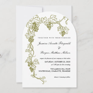 Invitación Grapevine Elegant Vineyard Boda   Italia