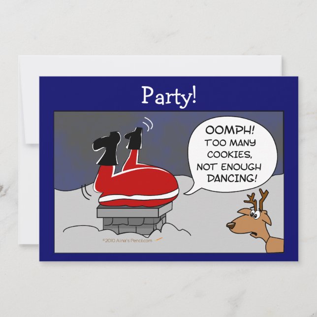 Invitación Grasa agobiada con Navidades cómicos bailando Pers (Anverso)