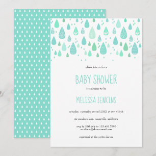 Invitación Grasa de lluvia corta Baby Shower / Sprinkle