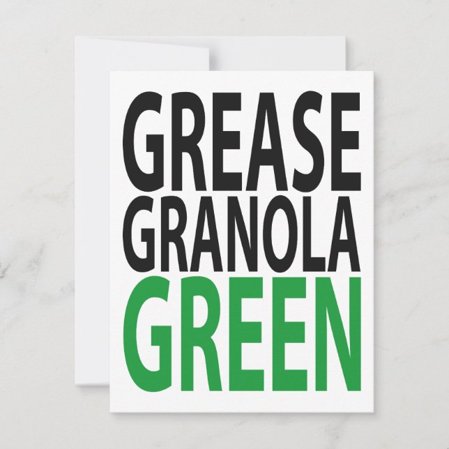Invitación ¡grasa, granola, VERDE! (Anverso)
