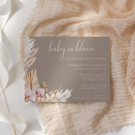 Invitación Grasa Pampas Floral Rosa | BABY SHOWER
