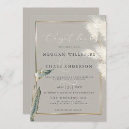 Invitación Grasa Smokey Verde azulada Anthurium Pampas