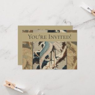 Invitación Grasas en una nieve cubierta Hokusai