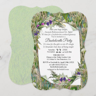 Invitación Grasas y flores de primavera ecológicas silvestres