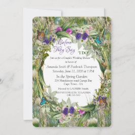 Invitación Grasas y flores de primavera ecológicas silvestres