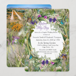 Invitación Grasas y flores de primavera ecológicas silvestres