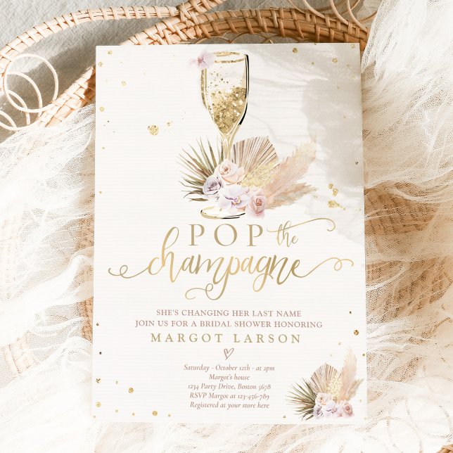 Invitación Grass Boho Pampas pop la ducha de novias de champa (Subido por el creador)