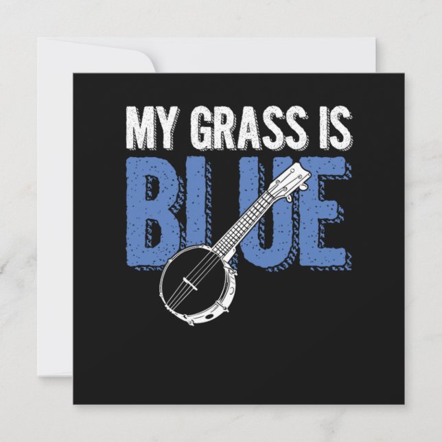 Invitación Grass Is Blue Banjo Bluegrass Country Music Gift (Anverso)