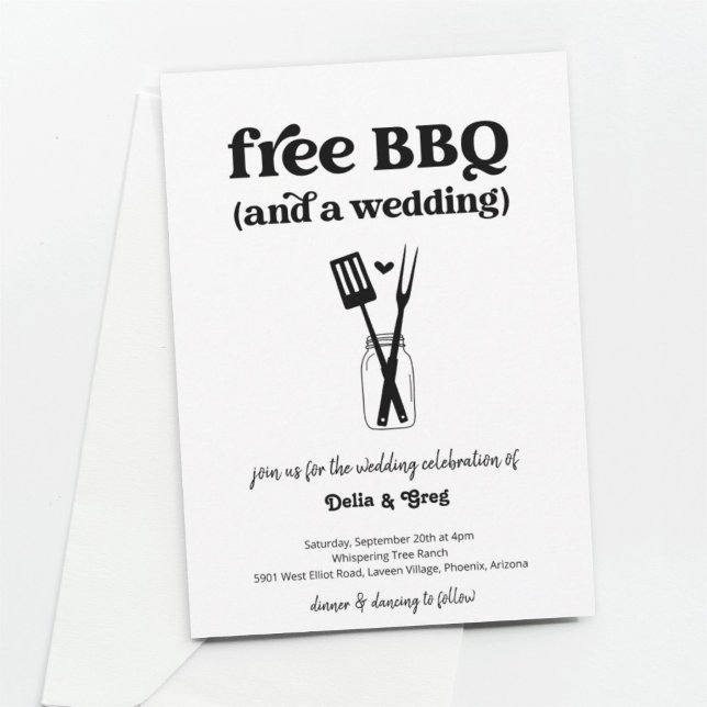 Invitación gratuita de bodas divertidas con barbac (Subido por el creador)