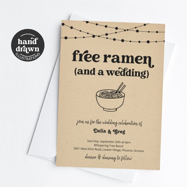 Invitación gratuita de bodas divertidas de Ramen (Subido por el creador)