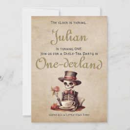 Invitación Grave error Esqueleto gótico Halloween Baby Bday