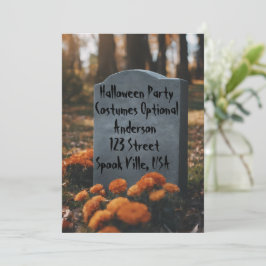 Invitación Gravestona personalizada de Halloween