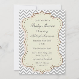 Invitación Gray Chevron