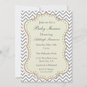 Invitación Gray Chevron