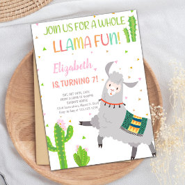 Invitación Gray Llama Birthday Invitations
