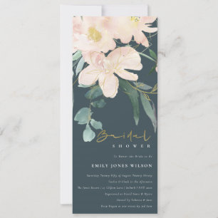 INVITACIÓN GRAY RUBOR FLORAL BUNCH WATERCOLOR BRIDAL DUCHA