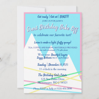 Invitación Great Birthday Bake Off Invitation | Pink Border