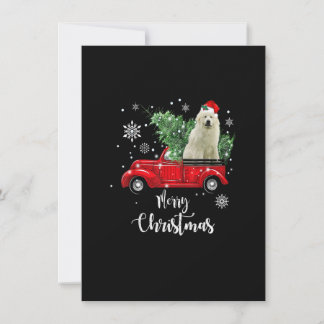 Invitación Great Pyrenees Ride Red Truck Christmas Pajama