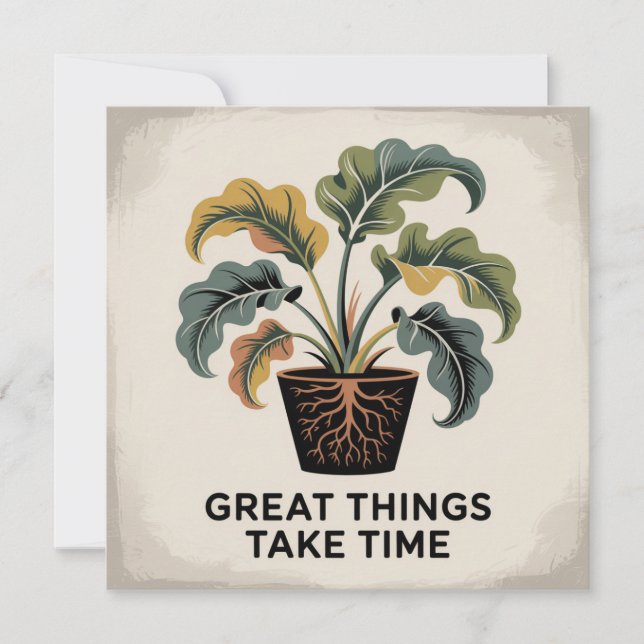 Invitación Great Things Take Time (Anverso)