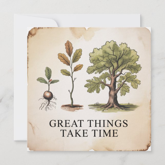 Invitación Great Things Take Time (Anverso)