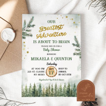 Greatest Adventure Comienza Baby Shower Forestal