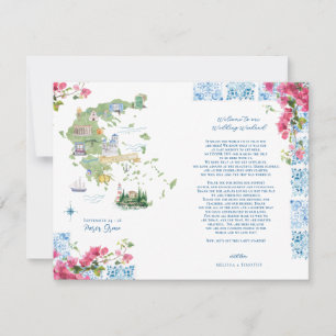 Invitación Grecia Boda Fin de Semana Bienvenida Itinerario
