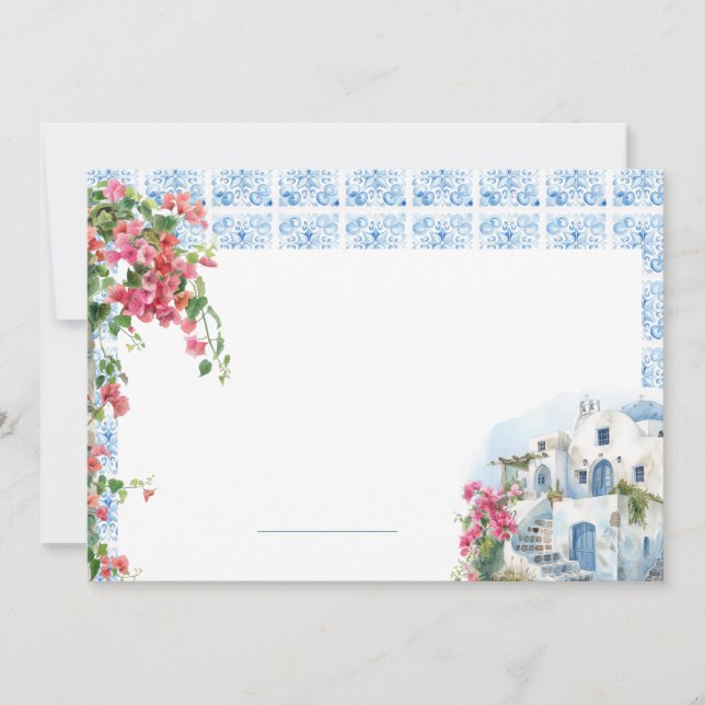 Invitación Grecia Mediterráneo Tile Boda Place (Anverso)