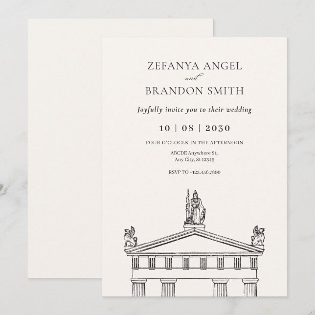 Invitación Greco antiguo (Anverso / Reverso)