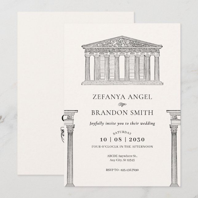 Invitación Greco antiguo (Anverso / Reverso)