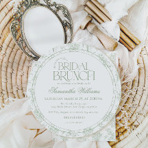 Gree Toile Floral Vintage Bridal Shower