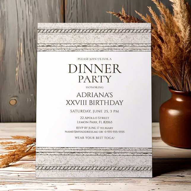 Invitación Greek dinner party Invitation with stone elements (Subido por el creador)