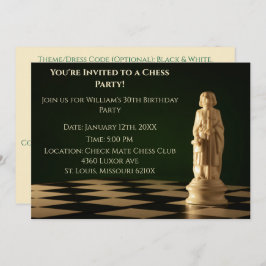 Invitación Green 30 Birthday Fiesta Chess Bishop