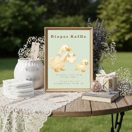 Invitación Green A Silly Goose Diaper Raffle Table Sign 