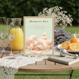 Invitación Green A Silly Goose "Momosa" Mimosa  Table Sign 